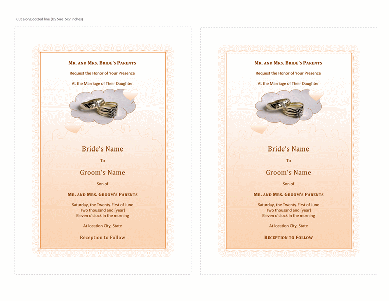 Free Microsoft Word Wedding Invitation Templates