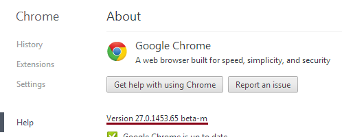 Google Chrome 27 beta
