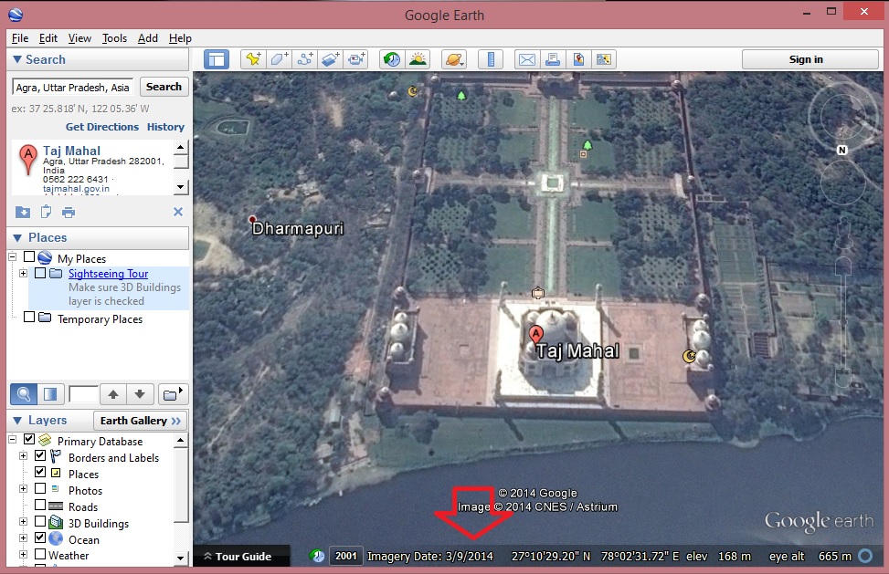 google maps change date of satellite image